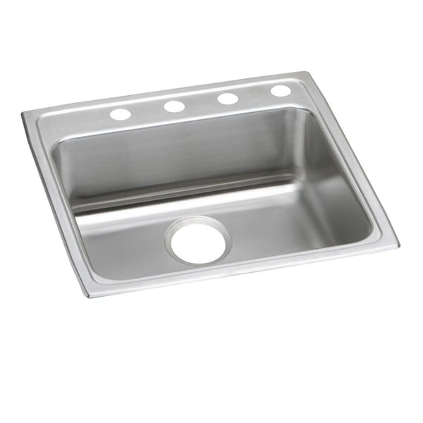 Lustertone Stainless Steel 22 X 22 X 4 Single Bowl Top Mount Ada Sink